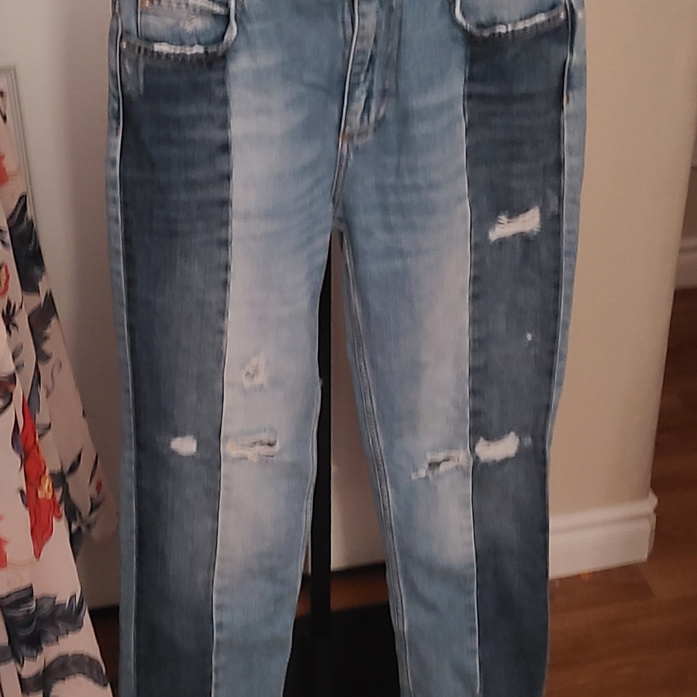Distressed Blue Jeans